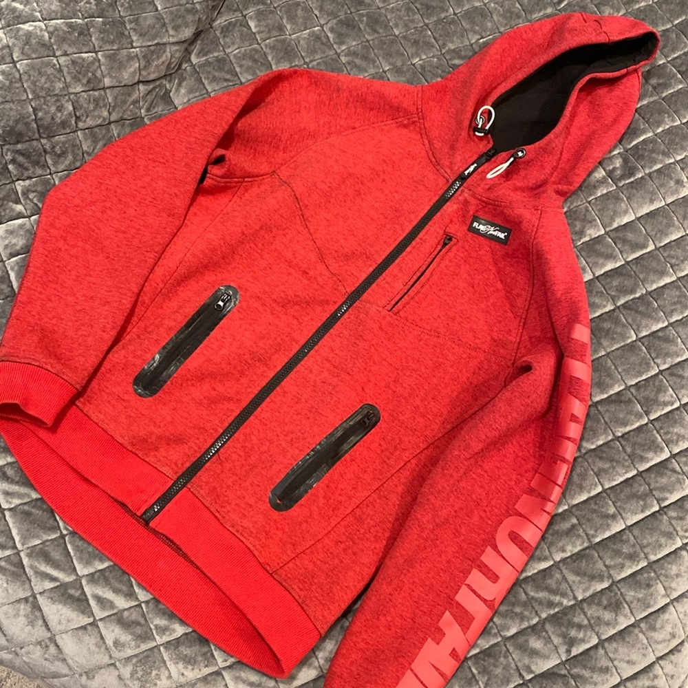 Flag Nor Fail Red/Black womens zip up hoodie jacket xsmall